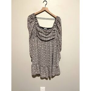 Abercrombie & Fitch Puff Sleeve Ruffle Smocked Mini Dress Women's Size Large